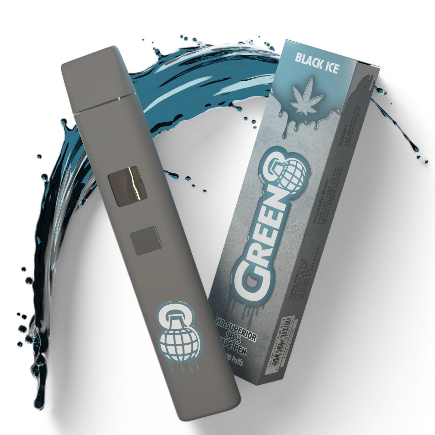 Grenn8 Black Ice 98% H2 Superior Vape 1ml